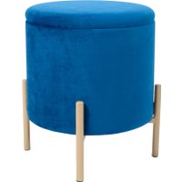 Пуфик AksHome Boot (синий велюр/золото)