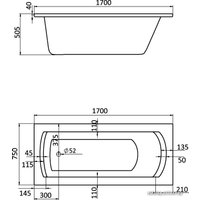 Ванна Santek Монако XL 170x75 комфорт плюс [1WH112401]