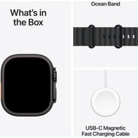 Умные часы Apple Watch Ultra 2 LTE 49 мм (титановый корпус, черный/черный, ремешок из эластомера M)