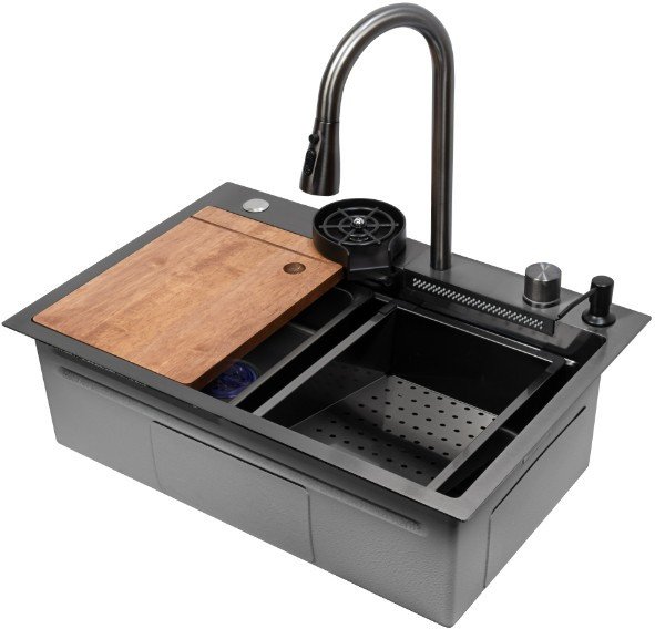 

Кухонная мойка ARFEKA Eco AR PVD Nano Decor 68x45 (черный)