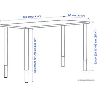 Стол Ikea Лагкаптен/Олов 394.170.69 (темно-серый/черный)