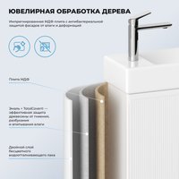  Wellsee Тумба под умывальник 2 в 1 WC Area 221801001 (тумба/матовый белый, раковина/глянцевый белый, без ножек)