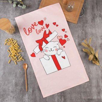 Полотенце Этель Cat's love 5423077 (розовый)