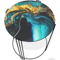 Журнальный столик Sheffilton SHT-CT53 (королевский синий/черный муар)