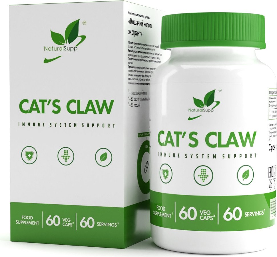 

Комплекс NaturalSupp Экстракт кошачий коготь вег (Cat's claw veg), 60 капсул