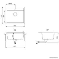 Кухонная мойка Aquasanita Quadro SQQ100W (alumetallic 202)