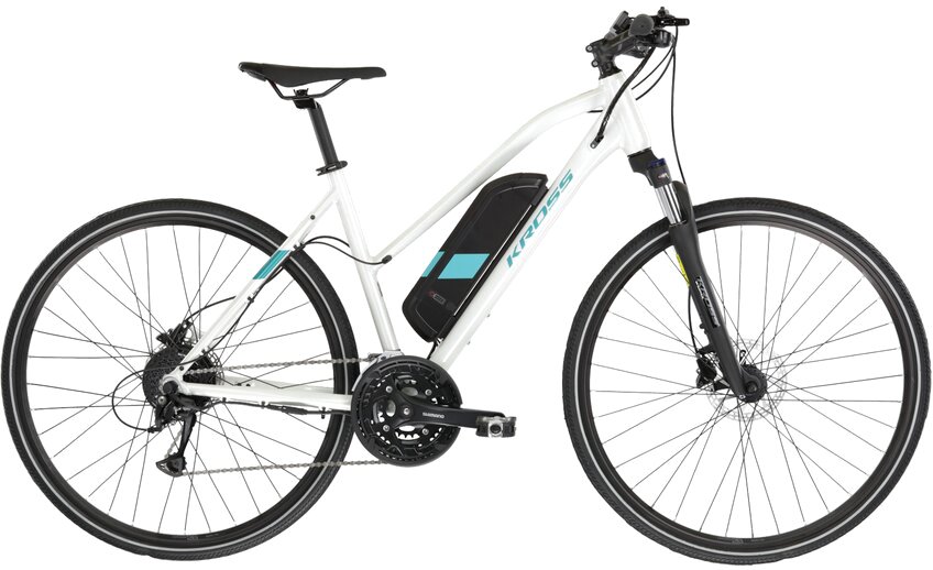 

Электровелосипед Kross Evado Hybrid 1.0 DM 2023 KREH1Z28X17W006308 (белый/бирюзовый)