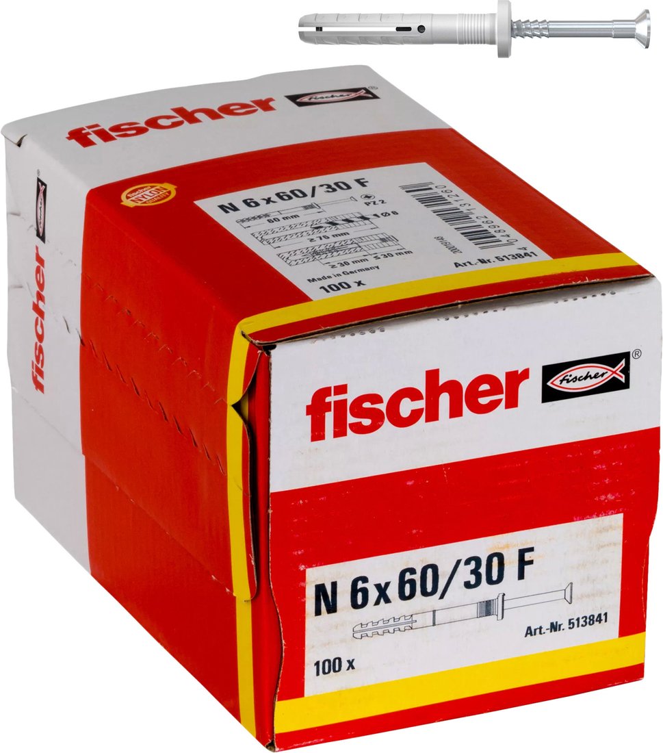 

Дюбель-гвоздь Fischer N 6 x 60/30 F 513841 (100 шт)