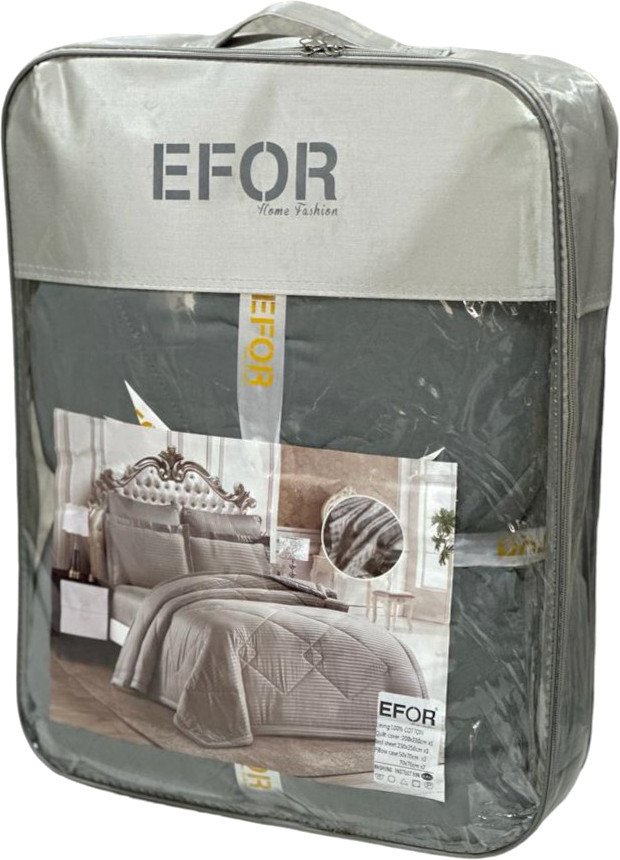 

Постельное белье Efor Satin Gri семейный PB2543-M