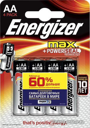 Батарейка Energizer Max E91/AA E300157104P 4шт