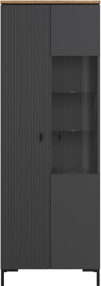 Шкаф-витрина Black Red White San Gimignano REG1D1W (антрацитовый/дуб нокс)
