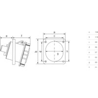 Розетка промышленная КС YHT 4342 3Р+РЕ 63А 380В IP67 74313