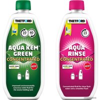 Жидкость для биотуалетов Thetford Aqua Kem Green 0.75 л + Aqua Rinse 0.75 л