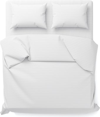 Евро комплект постельного белья Сонум Сатин страйп евро (белый)