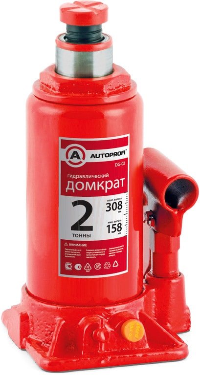 

Бутылочный домкрат Autoprofi DG-02 2т