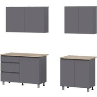 Готовая кухня Mio Tesoro Денвер 2.0м (графит серый/дуб сонома)