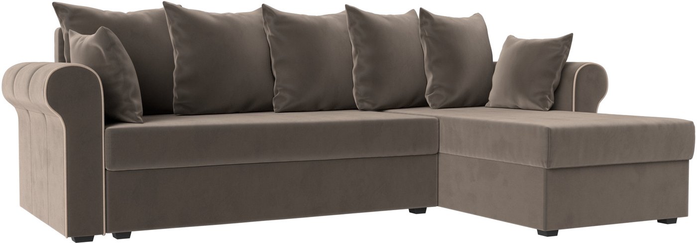 

Угловой диван Лига диванов Рейн 316 правый 112577 (велюр коричневый/кант бежевый)