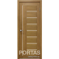 Межкомнатная дверь Portas S29 90x200 (орех карамель, стекло lacobel белый лак)