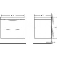  BelBagno Тумба под умывальник Marino-650-2C-SO-RG-P (rovere grigio)