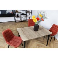 Кухонный стол Виста Сиена-ПУ 78x120/167 (дуб натуральный/матовый черный)