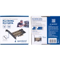 Адаптер для подключения M.2 накопителей Gembird MF-PCIE-NVME-SATA