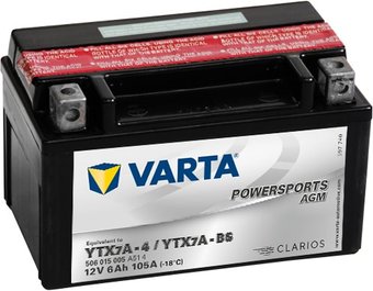 Мотоциклетный аккумулятор Varta Powersport AGM YTX7A-BS 506 015 005 (6 А·ч)