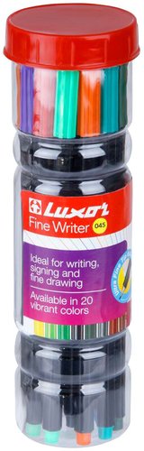 Набор капиллярных ручек Luxor Writer 045 15300/20JAR (20 цв)
