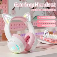 Наушники Onikuma GT838 Cat Ear (белый/розовый)
