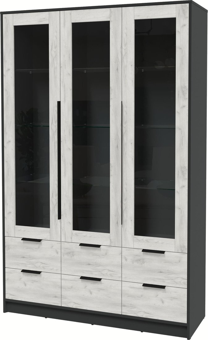 

Шкаф-витрина Интерлиния Концепт КТ-ШВ3 (дуб белый/антрацит)