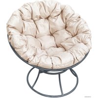 Кресло M-Group Папасан 12010301 (серый/бежевая подушка)