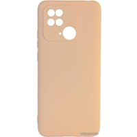 Чехол для телефона Brauffen силиконовый с микрофиброй для Xiaomi Redmi 10C (розовый песок)