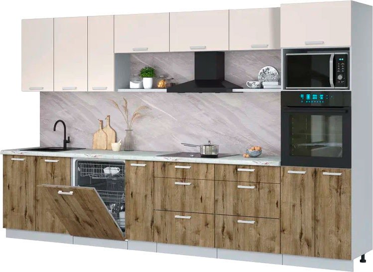 

Готовая кухня Интерлиния Мила Лайт 3.5-ПМ1-2 (персидский жемчуг/дуб веллингтон/серый каспий)