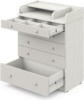 Атон Мебель Maks ЛДСП 800/5 с органайзером (древесина белая/серый шелк)