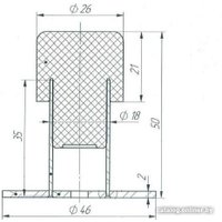 Упор дверной Зенит универсальный УД-01 5 см (матовый черный)