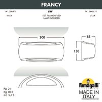 Уличный настенный светильник Fumagalli Francy 1A1.000.000.AYF1R