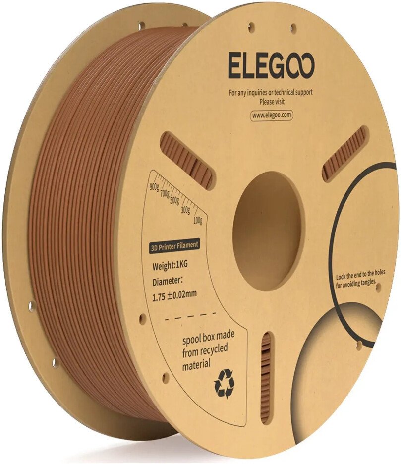 Филамент Elegoo PLA+ (1.75 мм, 1 кг, коричневый)