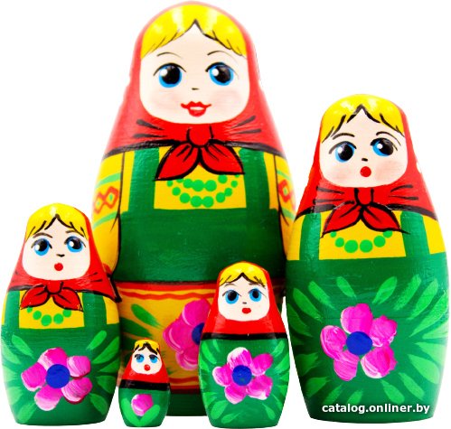 Развивающая игра Брестская Фабрика Сувениров В зеленом сарафане и красном платке (набор 5 шт)