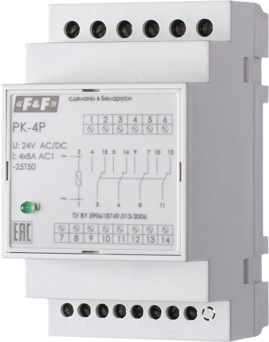 

Реле промежуточное Евроавтоматика F&F PK-4P-220 EA06.001.026