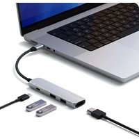 Док-станция Satechi 4-in-1 USB-C Slim Multiport Adapter 4K ST-P4SS (серебристый)