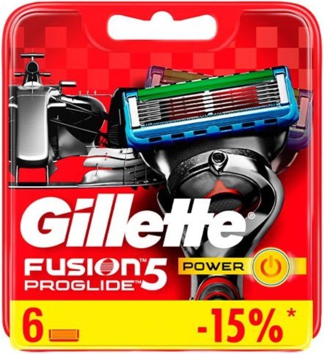 

Сменные кассеты для бритья Gillette Fusion5 Proglide Power Red (6 шт) 7702018510047