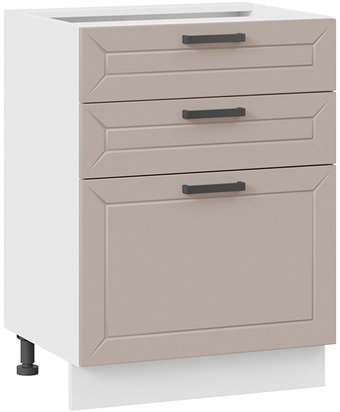 Шкаф напольный Трия Лорас 1Н6Я3 (белый/холст латте)