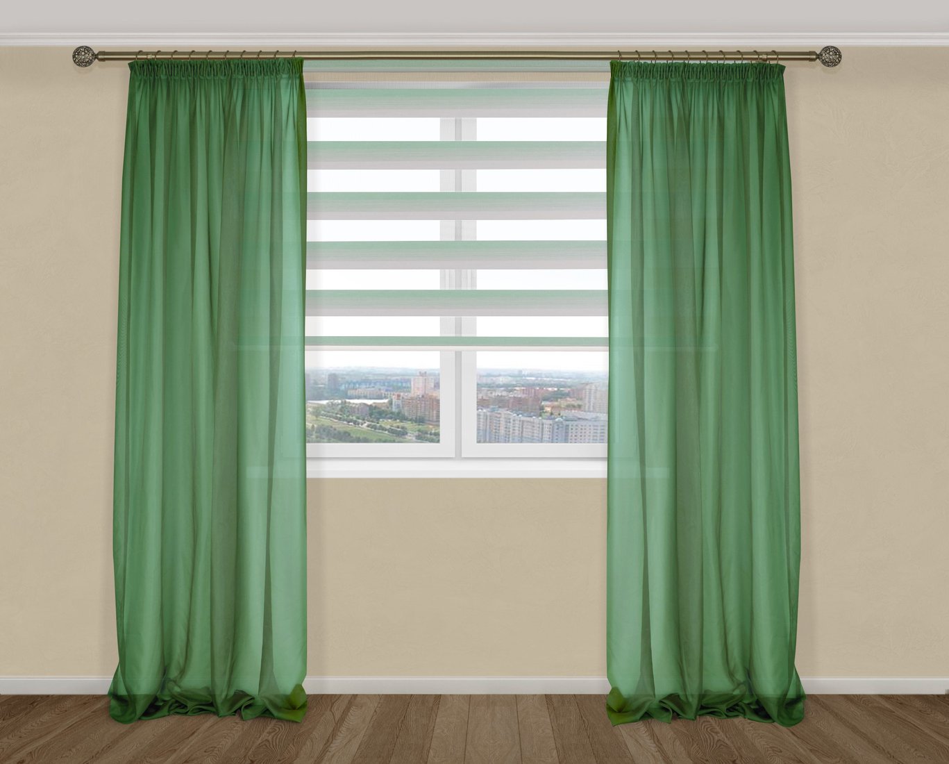 

Комплект гардин Delfa Voile СТШ/Д-050 Voile/054 2x2.5 м (зеленый лайм, 2 шт)
