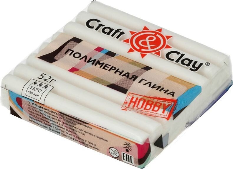 

Полимерная глина Craft&Clay полимерная глина CCH (52 г, 1001 белая)