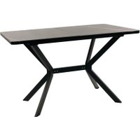 Кухонный стол ВВР Миллер (мрамор черный 3/черный №7, стекло 120-160/80)