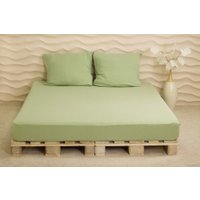 2-спальный комплект постельного белья Lilia КПБт-160x200 (зеленый)