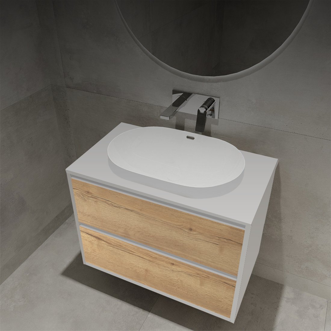 

ЗОВ Тумба с умывальником Парма 80 P80LWP0MHMC1A-LDSPW6002 (белый/галифакс)