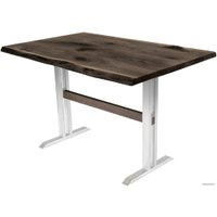 Кухонный стол Buro7 Двутавр 110 (с обзолом и сучками, дуб мореный/белый)