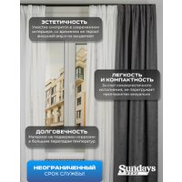 Карниз для штор Sundays Home D-6-P двухрядный (2м, цельный, черный)