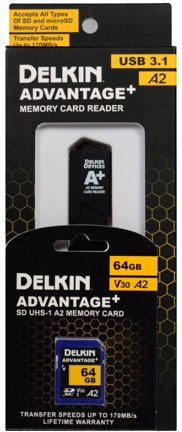 Карта памяти Delkin Devices Advantage+ SD Reader and Card Bundle SDXC 64GB