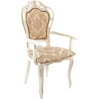 Стул с подлокотниками Woodville Bronte (молочный/патина)